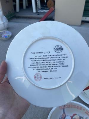 Sale Photo Thumbnail #699: Set of Norman Rockwell Knowles Plates (Set of 9). Limited edition plates, several different years between 1984 and 2008.