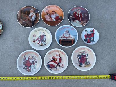 Sale Photo Thumbnail #698: Set of Norman Rockwell Knowles Plates (Set of 9). Limited edition plates, several different years between 1984 and 2008.