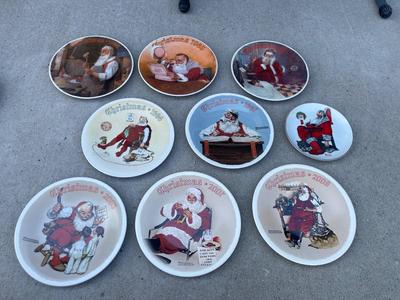 Sale Photo Thumbnail #696: Set of Norman Rockwell Knowles Plates (Set of 9). Limited edition plates, several different years between 1984 and 2008.
