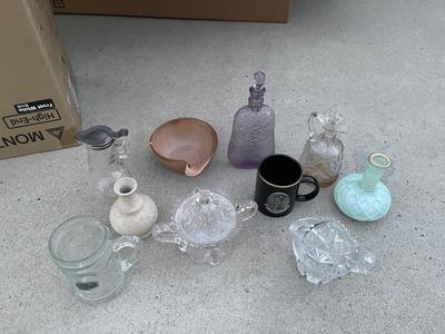 Sale Photo Thumbnail #707: Various Glass and Ceramic Vessels (Lot of 10)