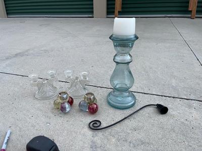 Sale Photo Thumbnail #759: Assorted Candleholders and Damper (Lot of 6)