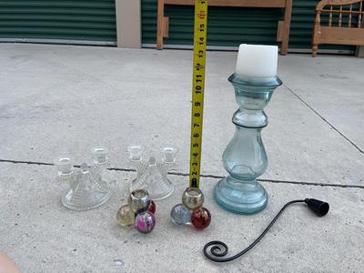 Sale Photo Thumbnail #761: Assorted Candleholders and Damper (Lot of 6)