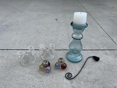 Sale Photo Thumbnail #758: Assorted Candleholders and Damper (Lot of 6)
