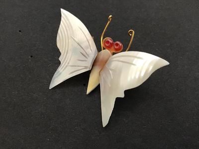 Vintage Abalone Shell Butterfly Pin