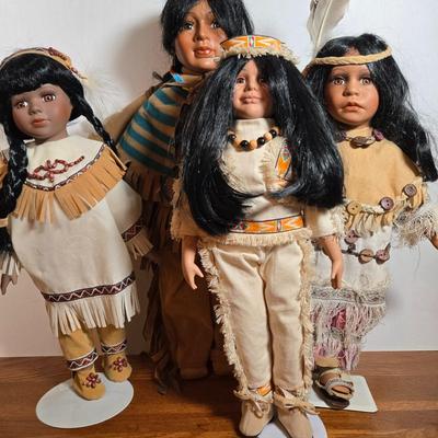 LOT 50X: Set of Four Native American Dolls