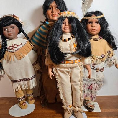LOT 50X: Set of Four Native American Dolls