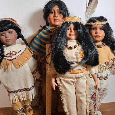 LOT 50X: Set of Four Native American Dolls