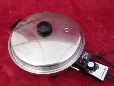 Saladmaster electric skillet. Stainless Steel clad modern design.