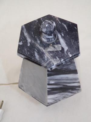Small electric lamp made of marble and soap stone. It works.