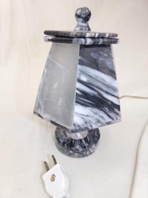 Small electric lamp made of marble and soap stone. It works.