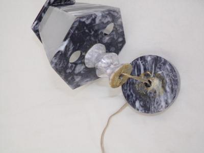 Small electric lamp made of marble and soap stone. It works.