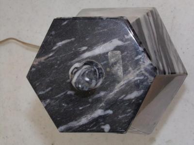 Small electric lamp made of marble and soap stone. It works.