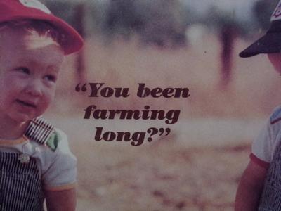 “You been farming long?” wall decor. About 22"x18" including frame.