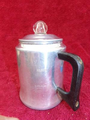Classic vintage stove top 6 cup coffee percolator. It’s all there and . . .