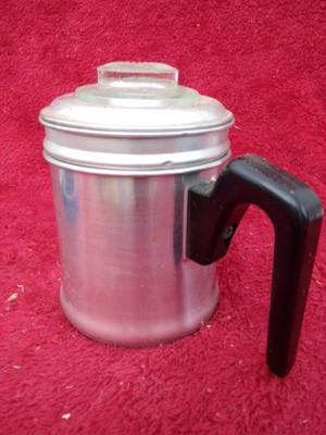 Classic vintage MINI (maybe 2 cup) stove top coffee percolator. U.S.A.