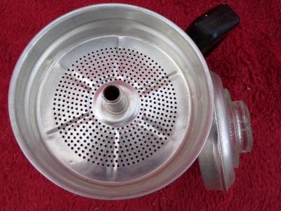 Classic vintage MINI (maybe 2 cup) stove top coffee percolator. U.S.A.