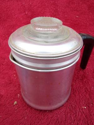 Classic vintage MINI (maybe 2 cup) stove top coffee percolator. U.S.A.