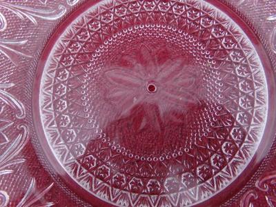 VTG sandwich serving plate. Looks like pressed crystal? VG to EX