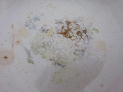 VTG/Antique glazed ceramic serving bowl, preadolescent sky blue . . .