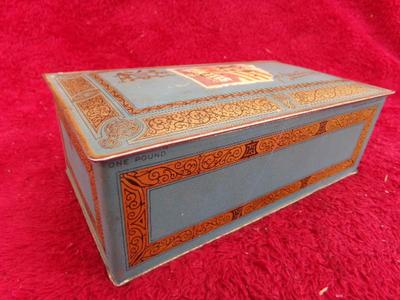 Johnston’s Chocolates tin w/hinged lid, believed to be c.1920s-30s.