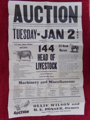 AUCTION BILL C.1945. Impossible to find historical memorabilia..