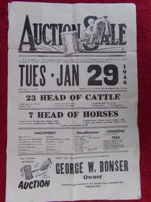 AUCTION BILL C.1946. Impossible to find historical memorabilia.