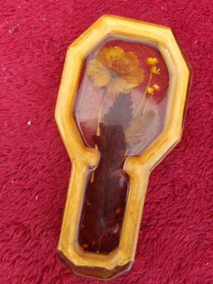 Decor item, wild flowers sealed in polymer.