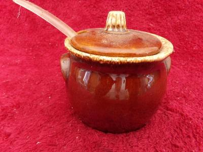 VTG small honey container for table service.