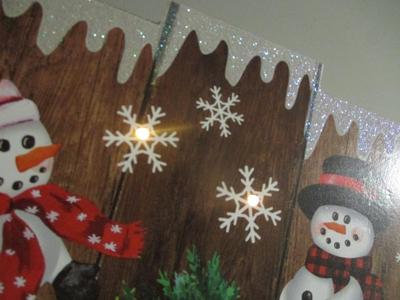 Sale Photo Thumbnail #442: Winter Snowmen Theme Light Up Wooden Panel