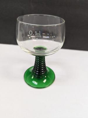 Sale Photo Thumbnail #415: The Luminarc France Dark Green Stem Beehive Wine Cordial Glasses are elegant and stylish drinkware pieces perfect for serving wine or other cordial beverages. Made in France by the reputable brand Luminarc, these cordial glasses feature a unique beehive d