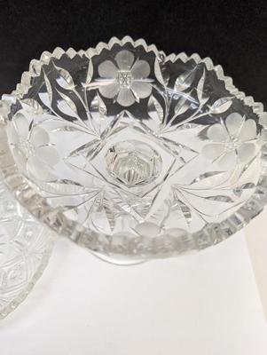 Sale Photo Thumbnail #409: 6 Pieces Of Crystal Plates & 1 Candy Pedestal