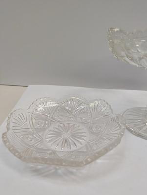 Sale Photo Thumbnail #407: 6 Pieces Of Crystal Plates & 1 Candy Pedestal