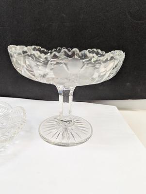 Sale Photo Thumbnail #408: 6 Pieces Of Crystal Plates & 1 Candy Pedestal