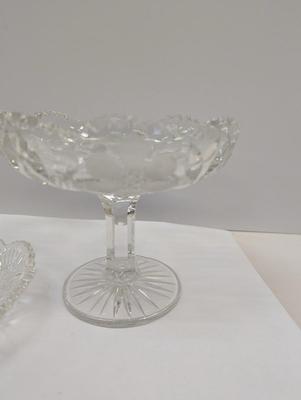 Sale Photo Thumbnail #406: 6 Pieces Of Crystal Plates & 1 Candy Pedestal