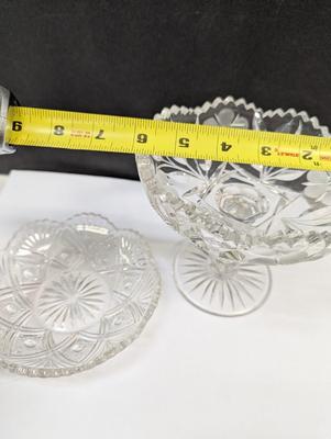 Sale Photo Thumbnail #412: 6 Pieces Of Crystal Plates & 1 Candy Pedestal