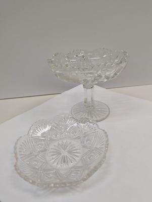 Sale Photo Thumbnail #405: 6 Pieces Of Crystal Plates & 1 Candy Pedestal