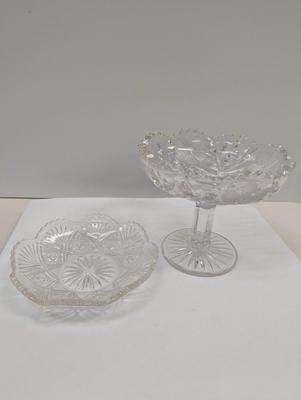 Sale Photo Thumbnail #404: 6 Pieces Of Crystal Plates & 1 Candy Pedestal