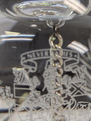 Sale Photo Thumbnail #313: The Vintage 1970's Edinburgh Crystal Bell #9 is a unique and elegant decorative collectible piece. Made by the renowned brand Edinburgh Crystal, this bell features intricate crystal details that are characteristic of the 1970s style. With its classic desi