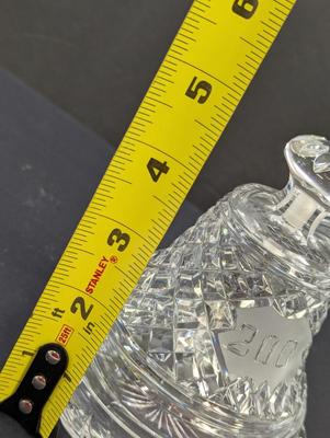 Sale Photo Thumbnail #347: The 1976 Waterford Crystal USA 200th Year Bicentennial Bell Base is a beautifully crafted piece made of crystal, designed specifically to commemorate the 200th year anniversary of the United States. This decorative bell base by Waterford is a symbol of pr