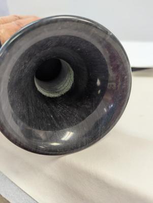 Sale Photo Thumbnail #243: Black & White Onyx Marble Vase Etched Bird Design