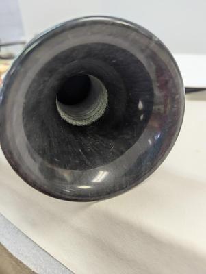 Sale Photo Thumbnail #244: Black & White Onyx Marble Vase Etched Bird Design