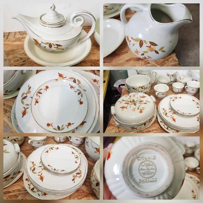 Large Collection of Hall's Jewel Home Maker China , Pitcher, Bowls, Cups, Plates, Teapot