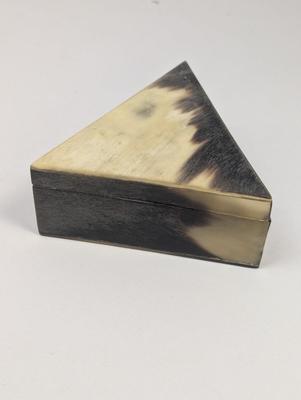 Triangle Horn Covered Trinket Box Signed "Pick" Jenkins Post TEX 1950 #1