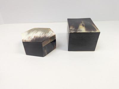 Octogen & Square Horn Covered Trinket Boxes #2