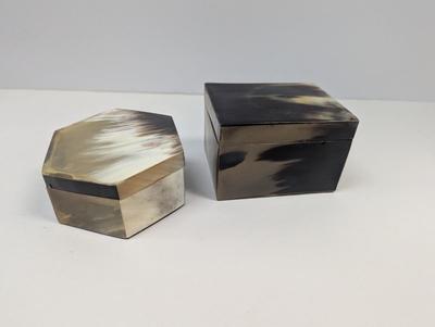 Octogen & Square Horn Covered Trinket Boxes #2