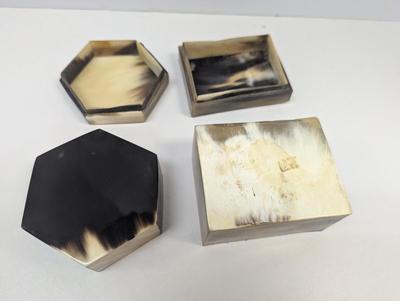 Octogen & Square Horn Covered Trinket Boxes #2
