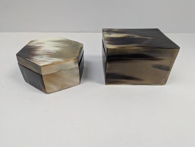 Octogen & Square Horn Covered Trinket Boxes #2