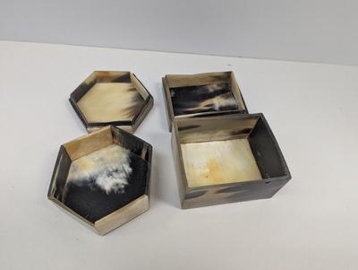 Octogen & Square Horn Covered Trinket Boxes #2