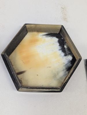Pair Of Octogen Horn Covered Trinket Boxes #4