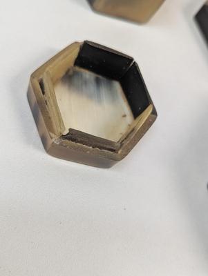 Pair Of Octogen Horn Covered Trinket Boxes #4
